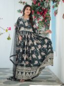CHINNON PRINTED WITH SEQUENCE WORK GOWN