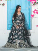CHINNON PRINTED WITH SEQUENCE WORK GOWN