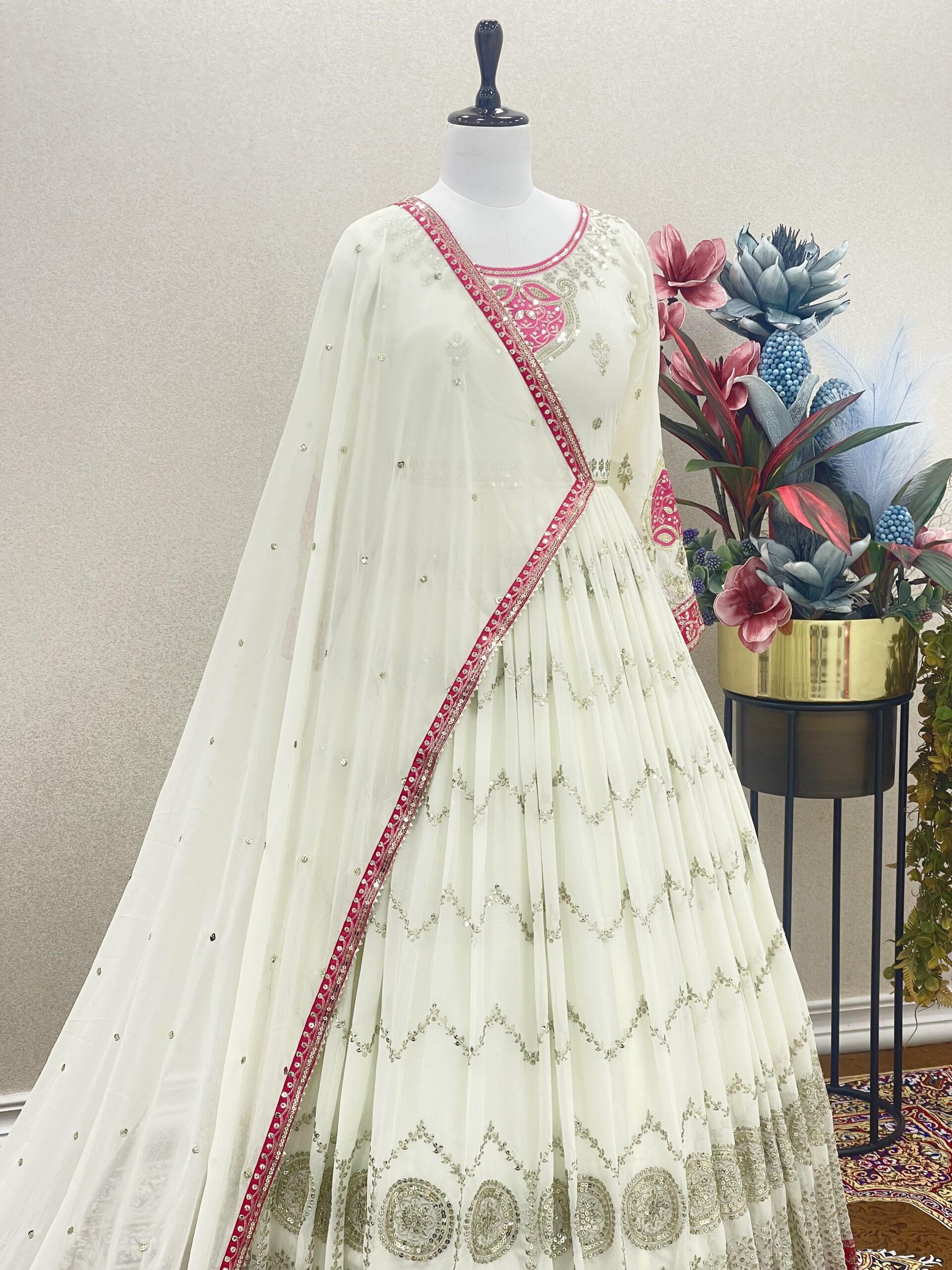 Heavy Faux Georgette Gown & Dupatta Set