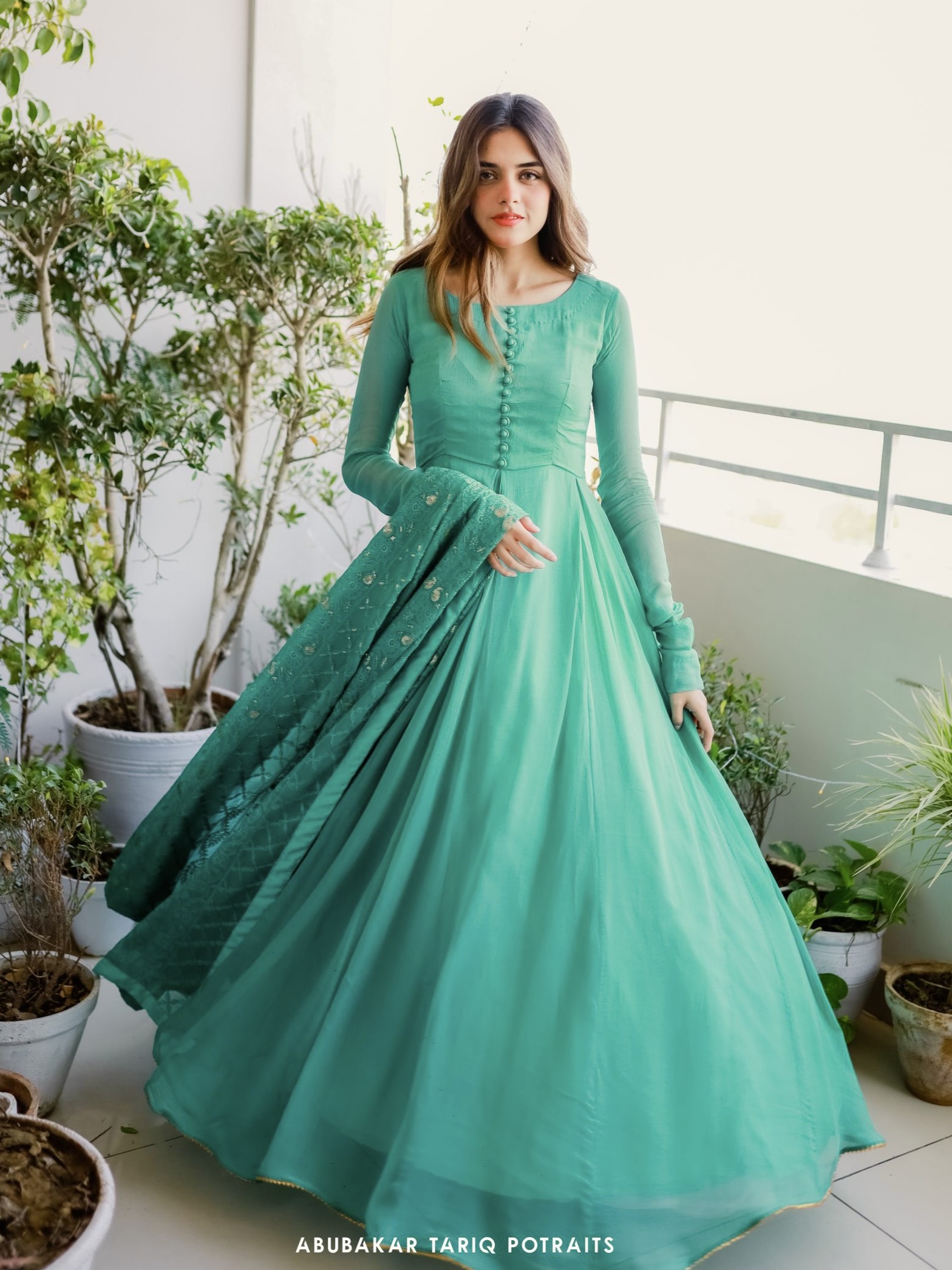 Heavy Faux Georgette Gown & Dupatta Set