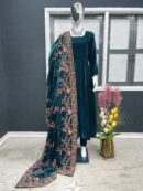 Pure Viscose Velvet Gown & Dupatta Set