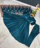 Pure Viscose Velvet Gown & Dupatta Set