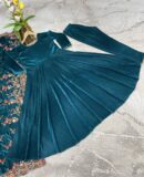 Pure Viscose Velvet Gown & Dupatta Set
