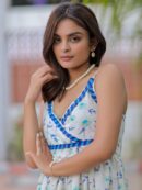 White Printed Linen Cotton Dress