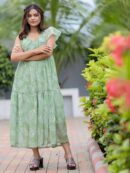 Light Green Georgette Print Maxi Dress