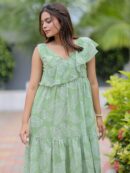 Light Green Georgette Print Maxi Dress