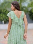 Light Green Georgette Print Maxi Dress
