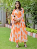Flower Printed Georgette Maxi Dress