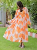 Flower Printed Georgette Maxi Dress