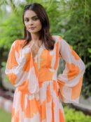 Flower Printed Georgette Maxi Dress