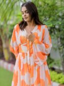 Flower Printed Georgette Maxi Dress