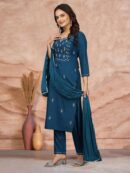 Cottan Blend Kurti With Pant & Dupatta Set
