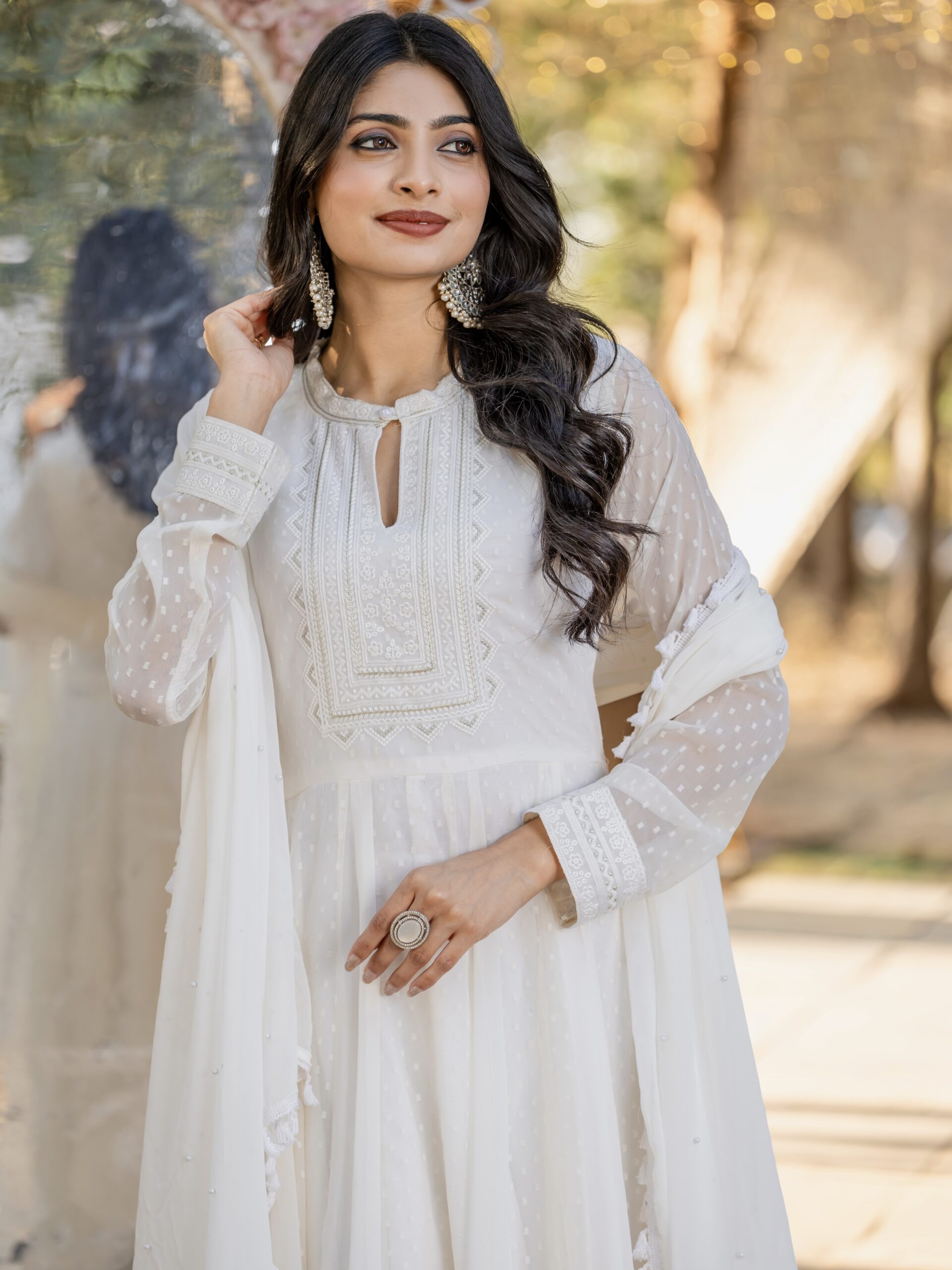 Anarkali Gown - Dupatta And Bottom Set