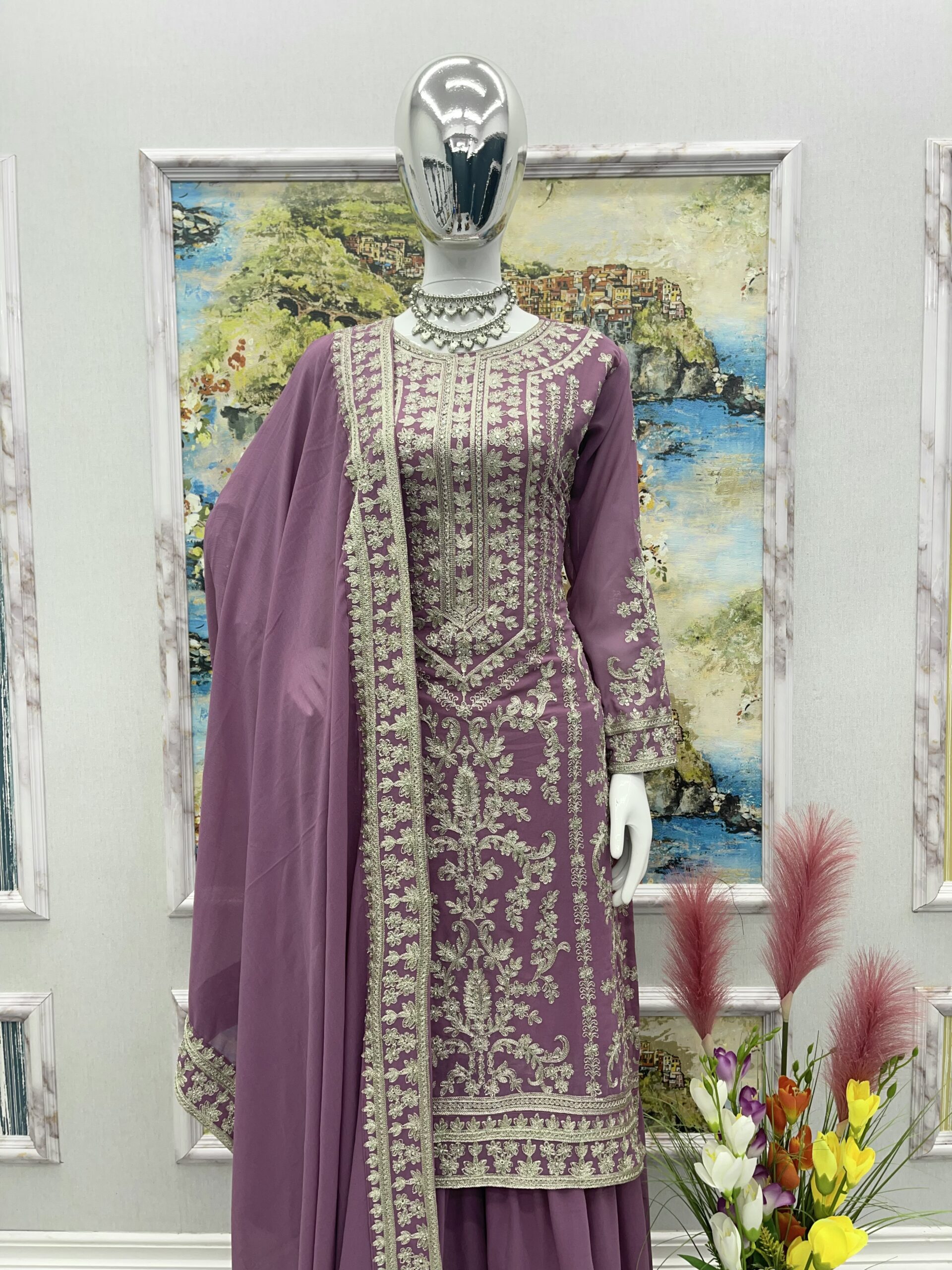 Top Palazzo And Dupatta Set