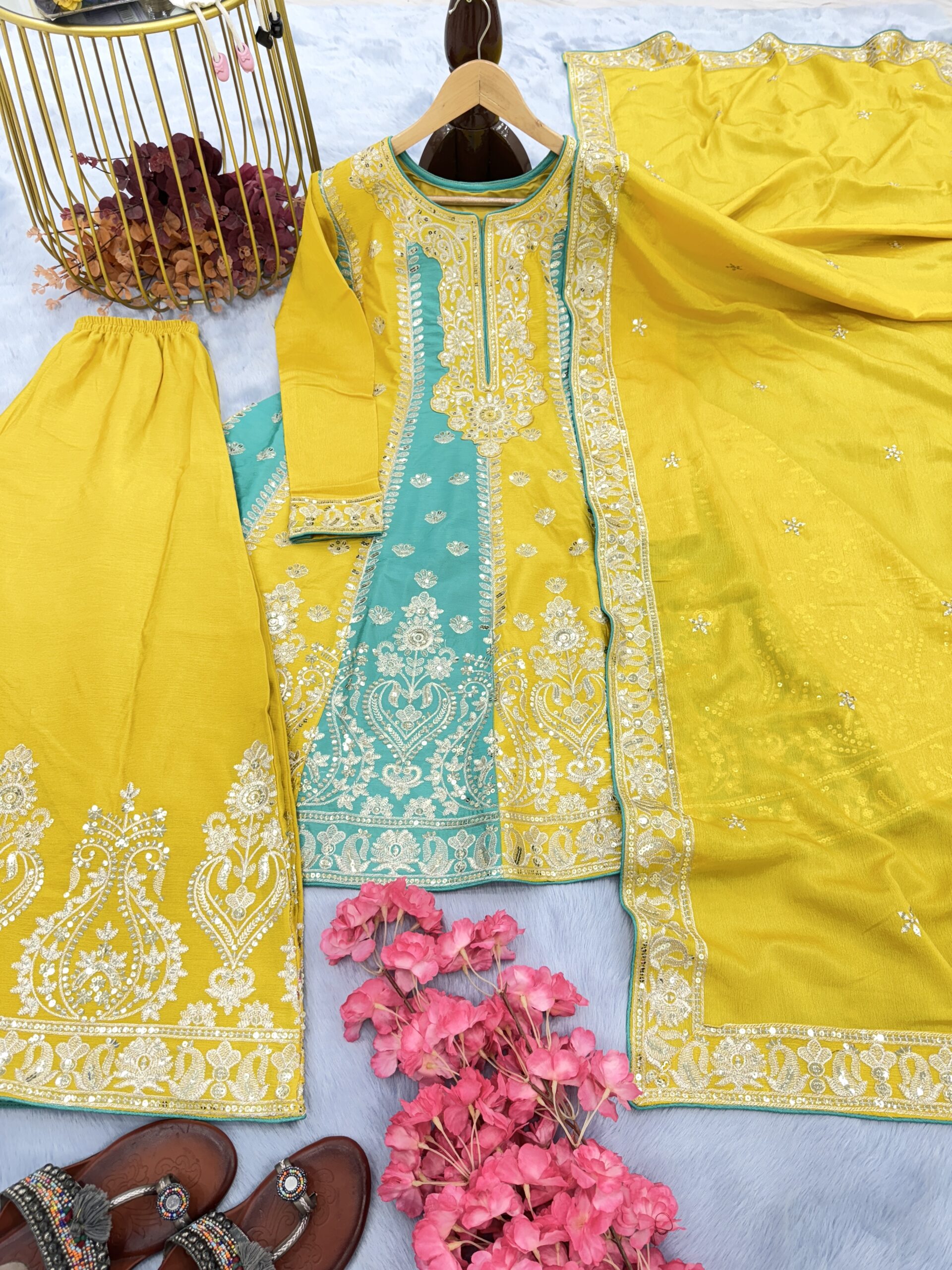 Top Palazzo And Dupatta Set - Image 6