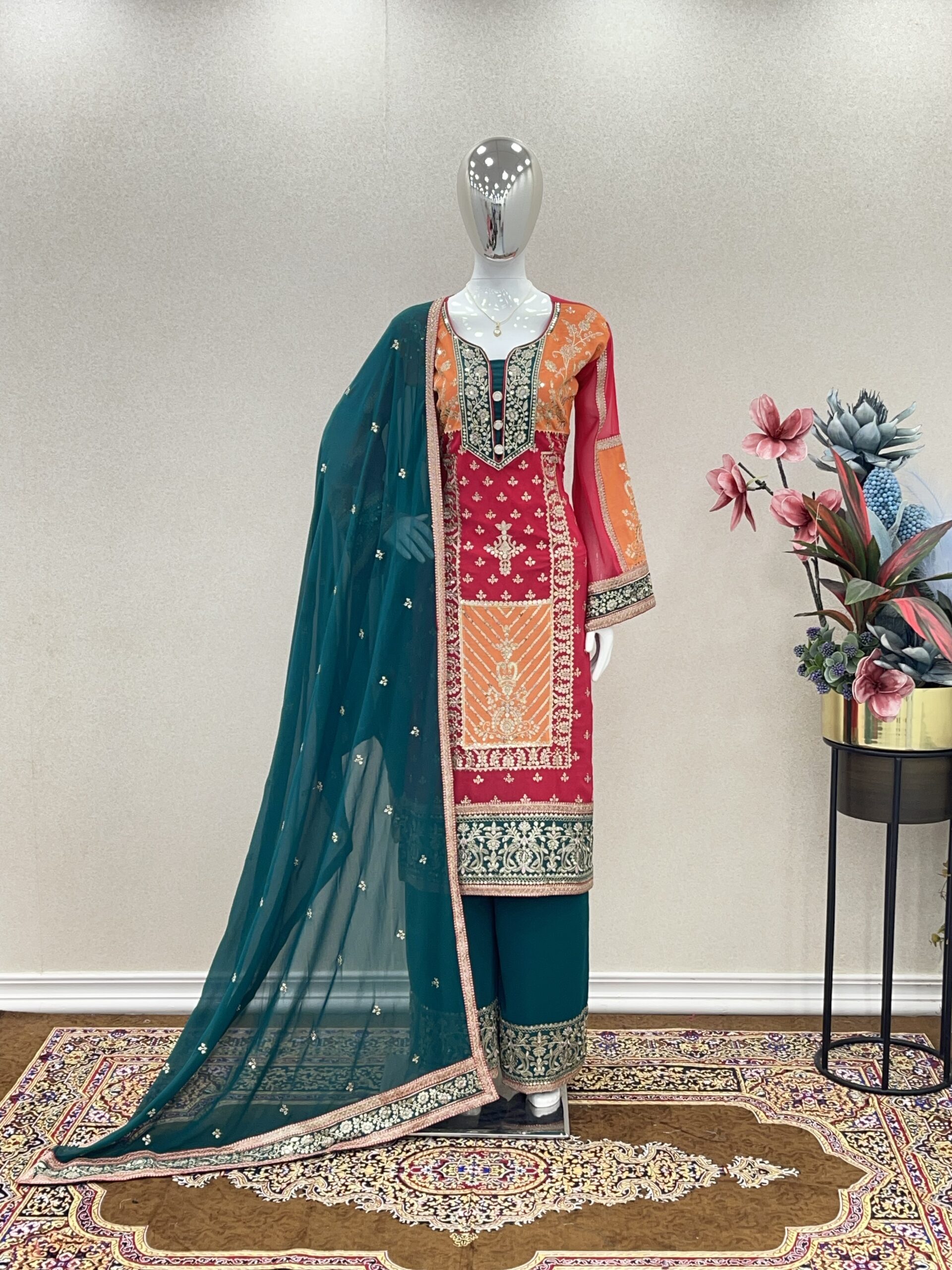 Top Palazzo And Dupatta Set