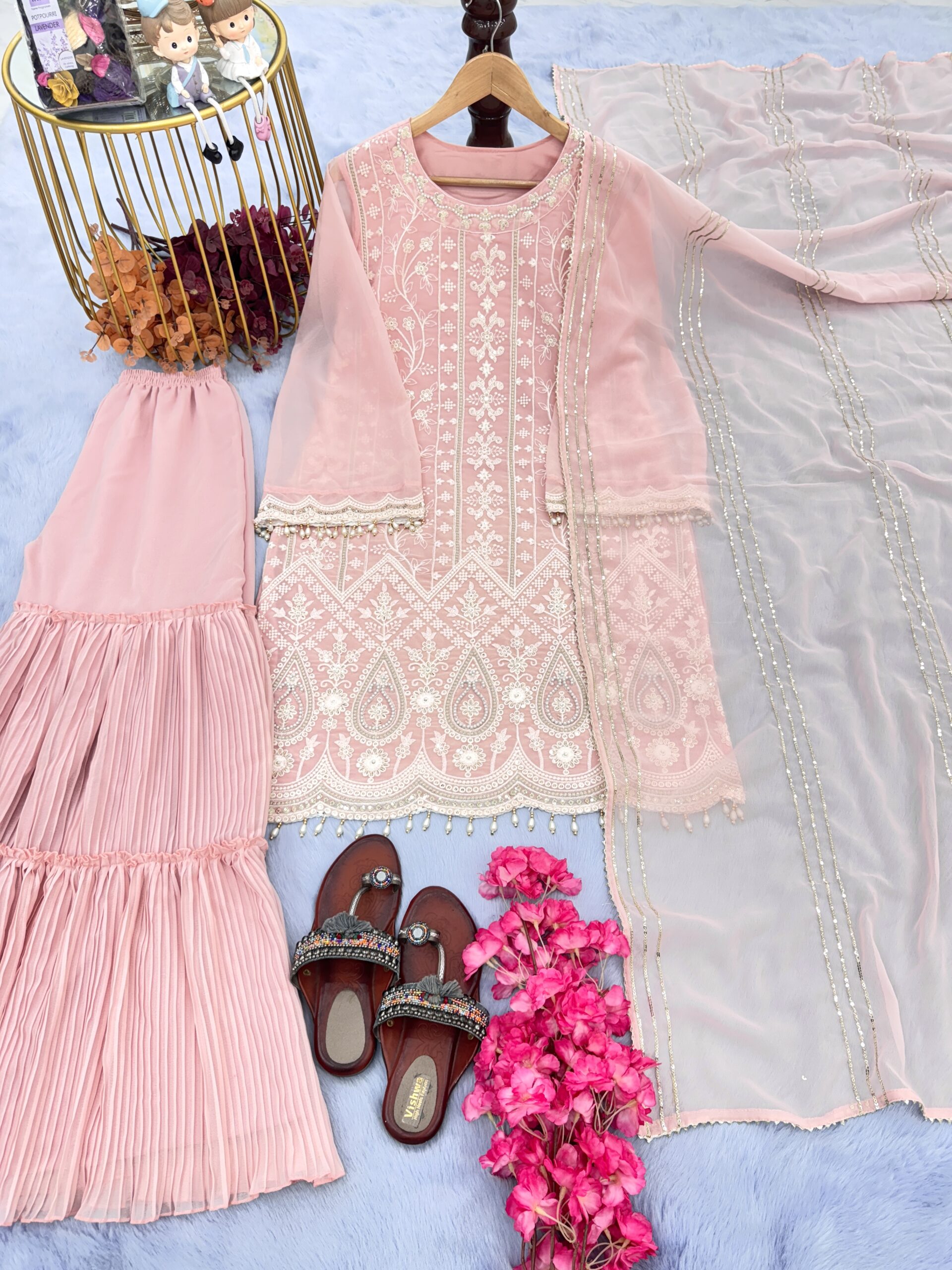 Top Plazzo & Dupatta Set