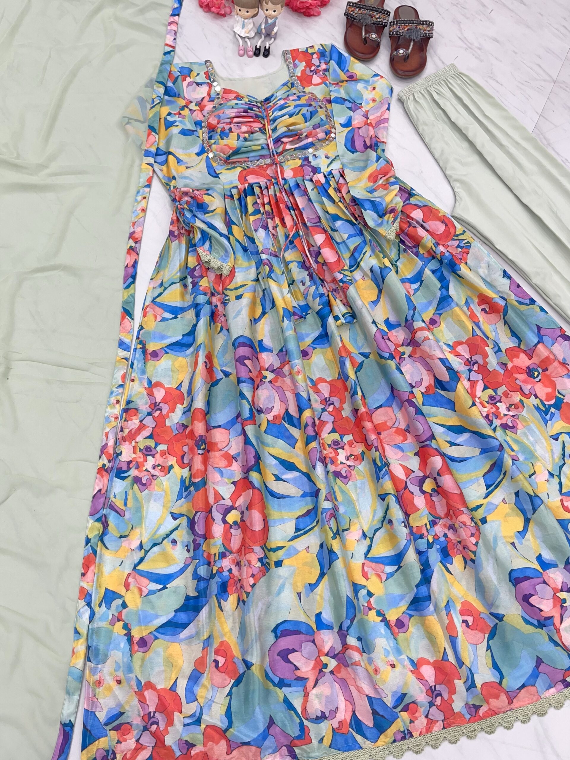 Padded Naira Cut style Printed Gown