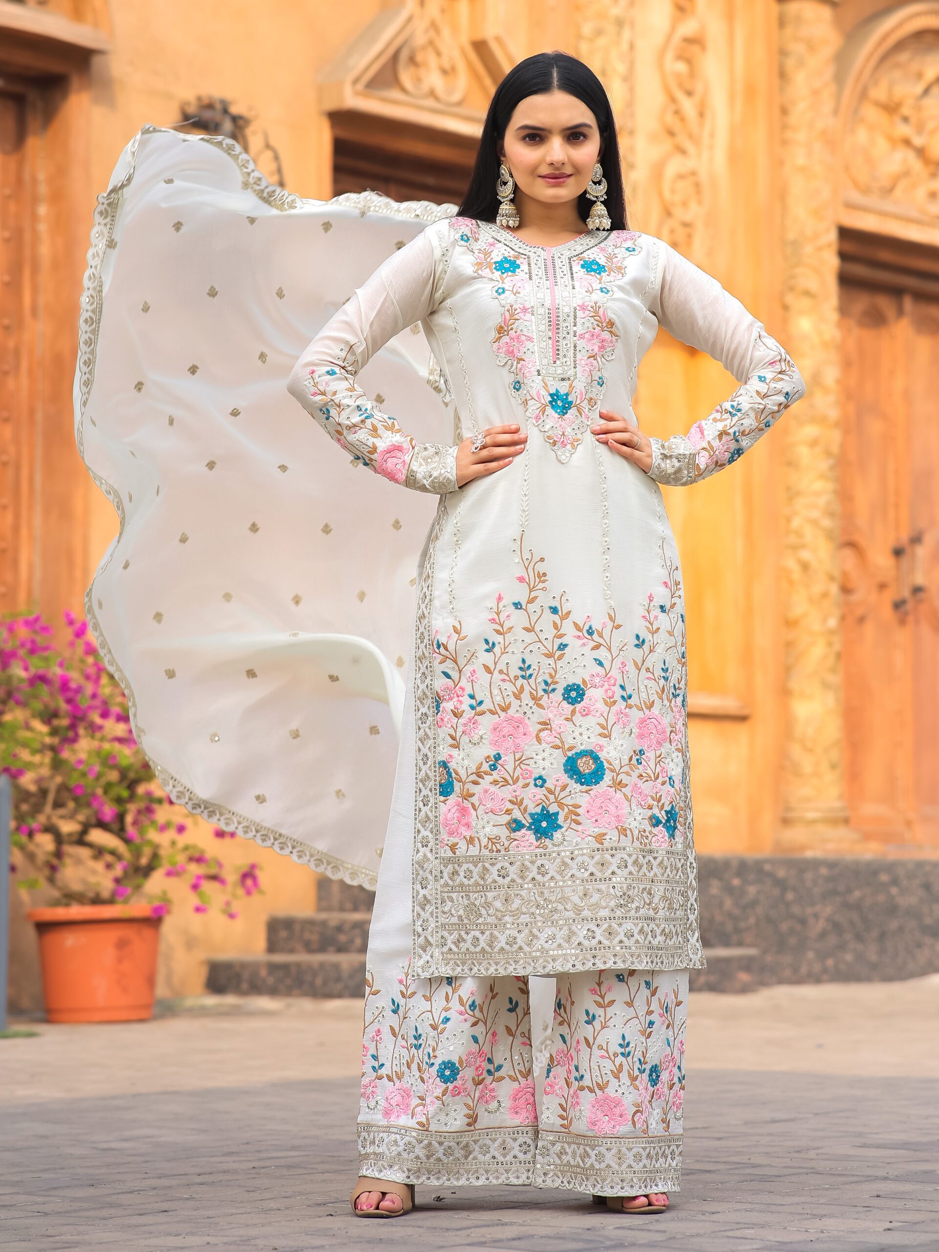 Top Palazzo And Dupatta Set
