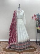 Faux Georgette Gown - Dupatta & Bottom Set