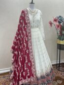 Faux Georgette Gown - Dupatta & Bottom Set