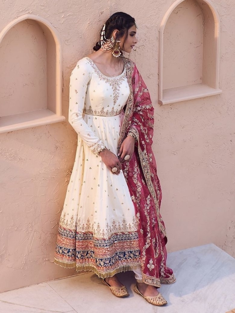 Faux Georgette Gown - Dupatta & Bottom Set