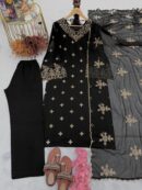 Foux Georgette Top Palazzo And Dupatta Set