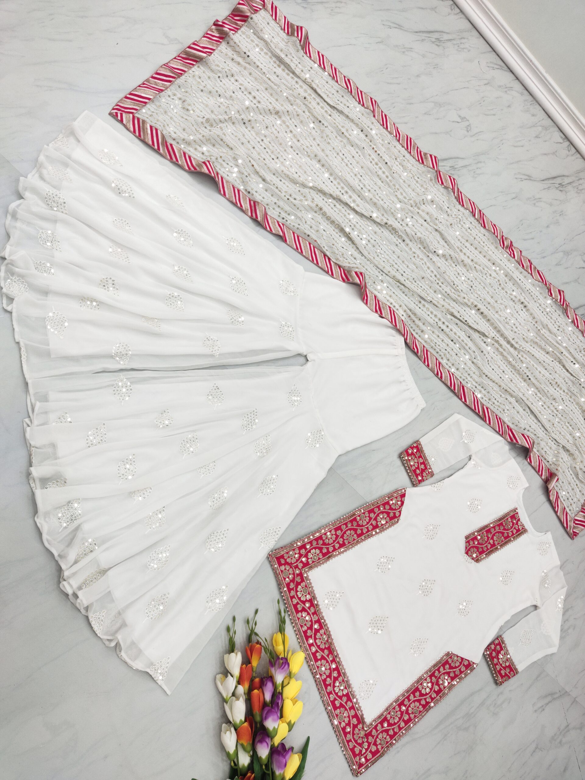 Top Palazzo And Dupatta Set - Image 4
