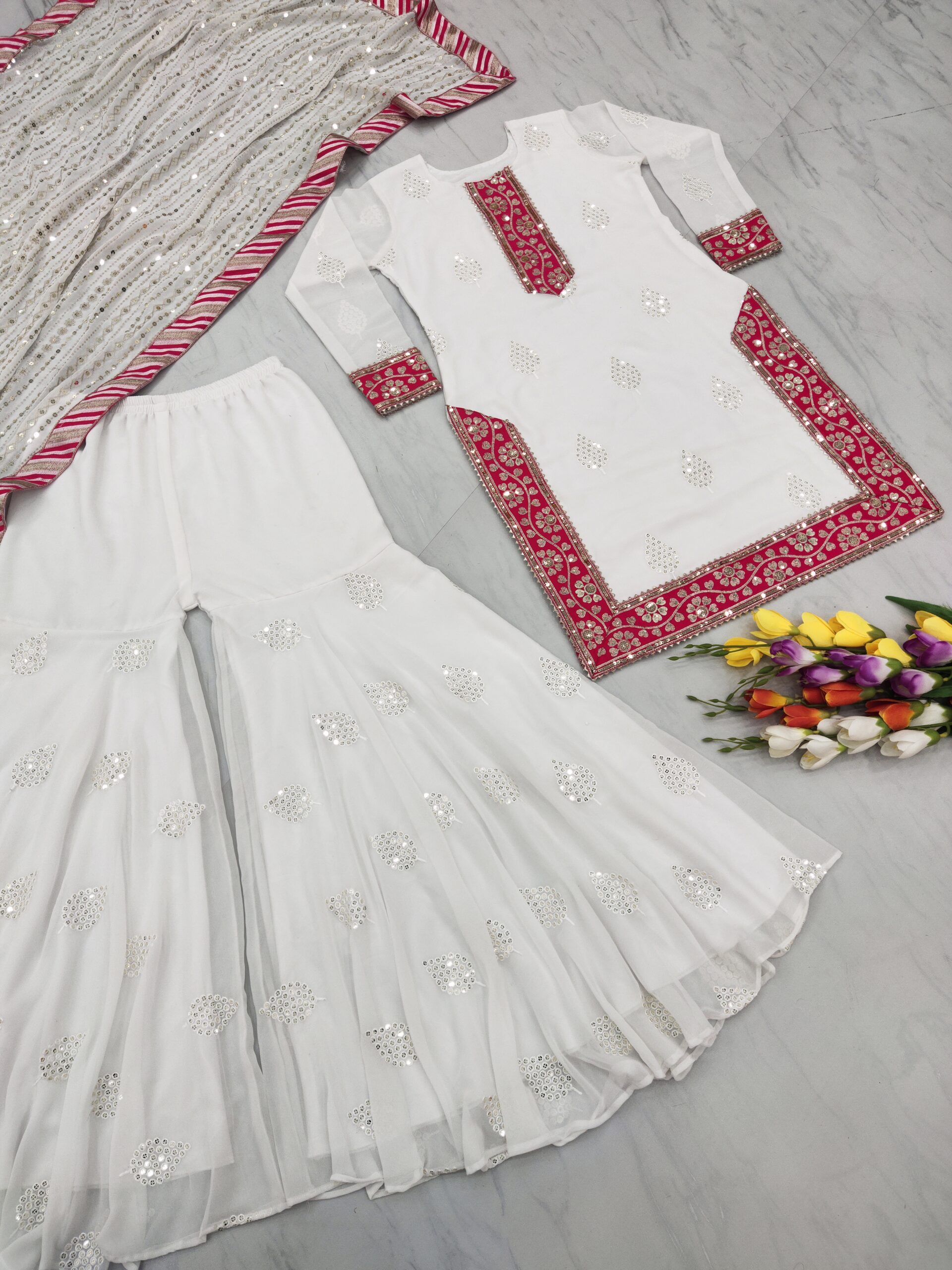 Top Palazzo And Dupatta Set - Image 2