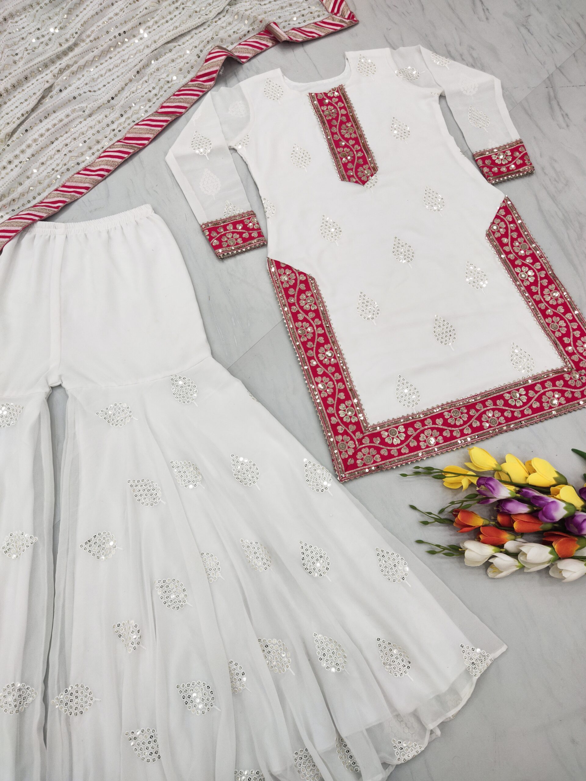 Top Palazzo And Dupatta Set