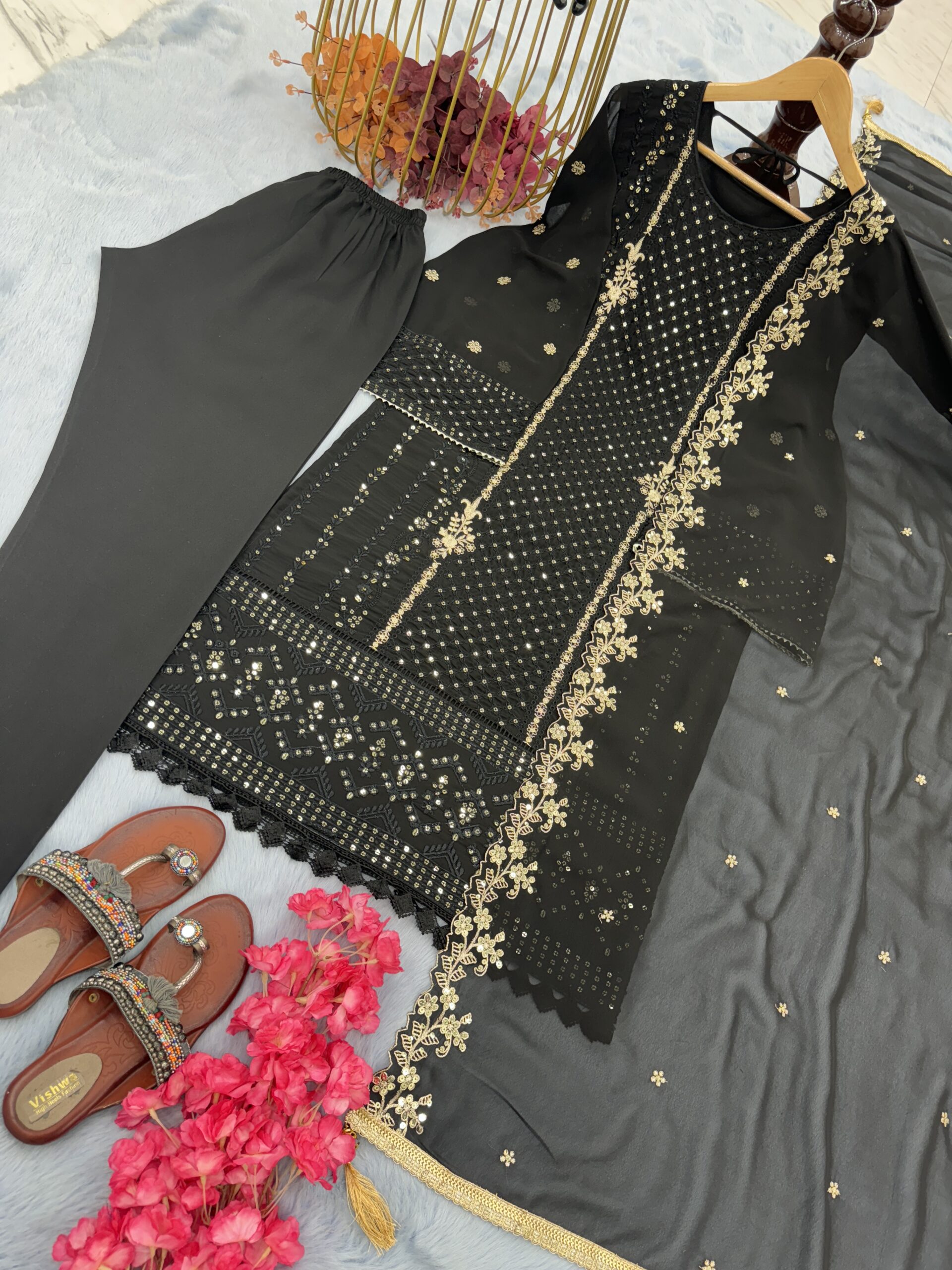 Top Bottom And Dupatta Set - Image 3