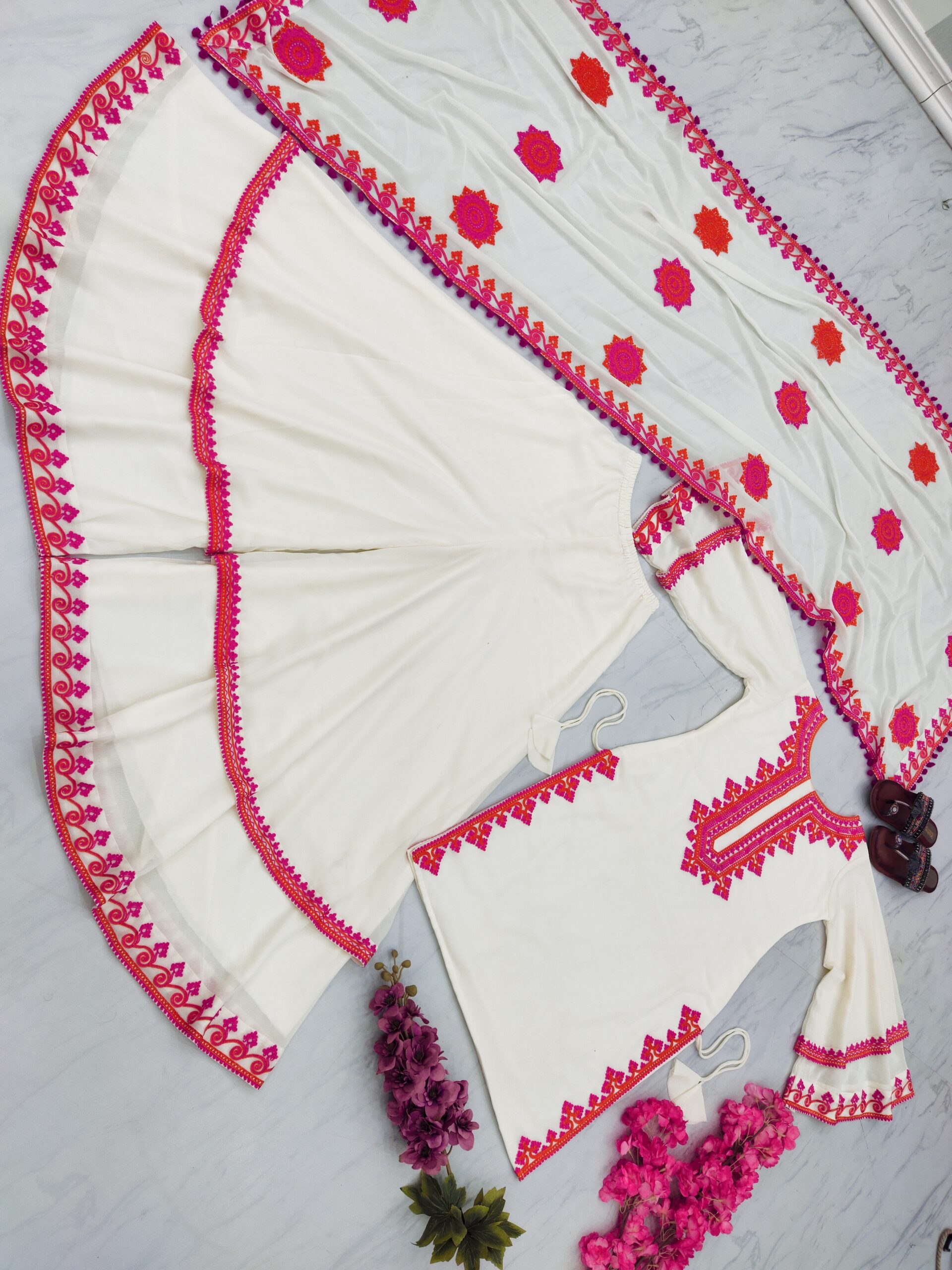 Top Palazzo And Dupatta Set - Image 4