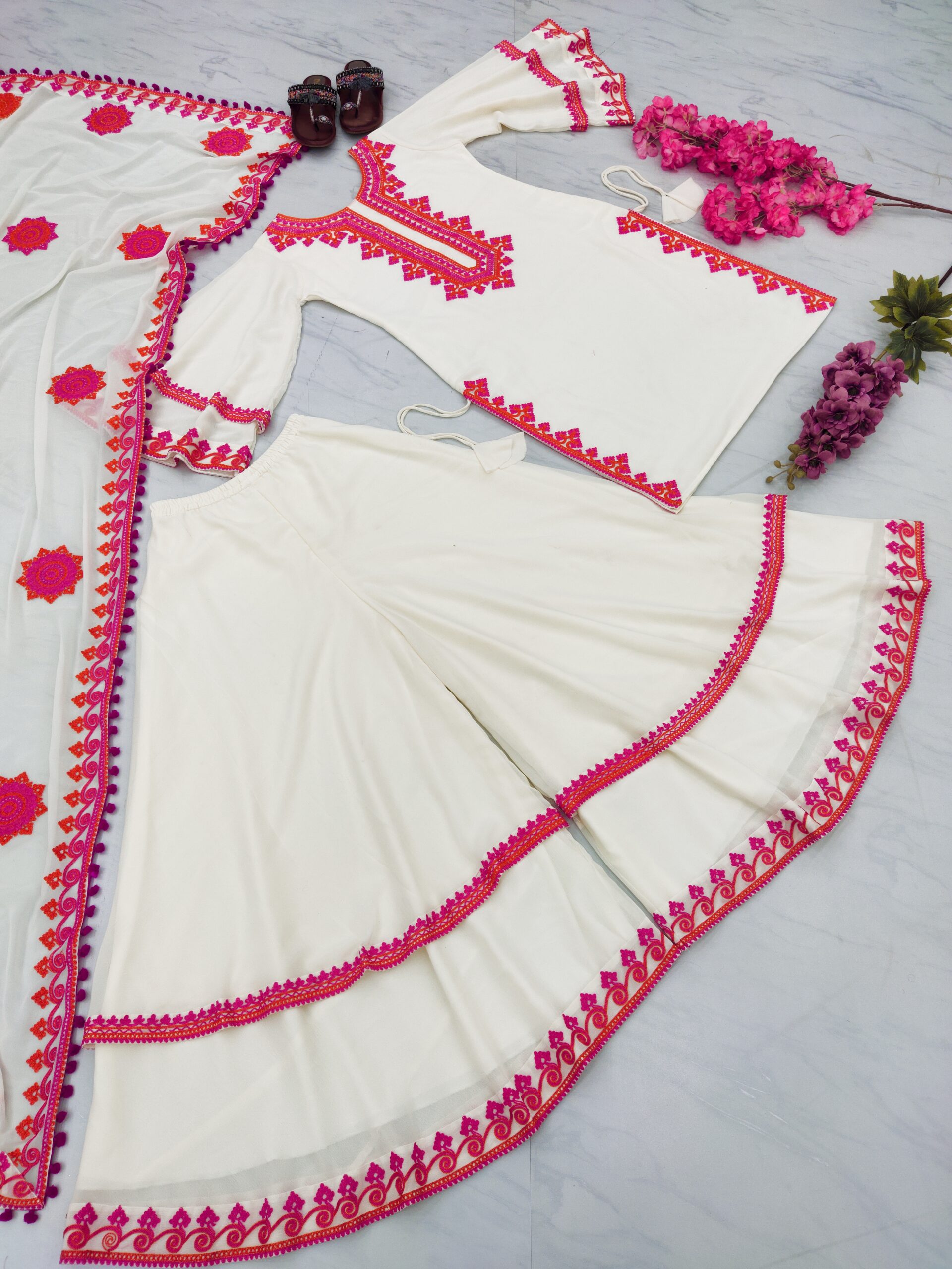 Top Palazzo And Dupatta Set - Image 3