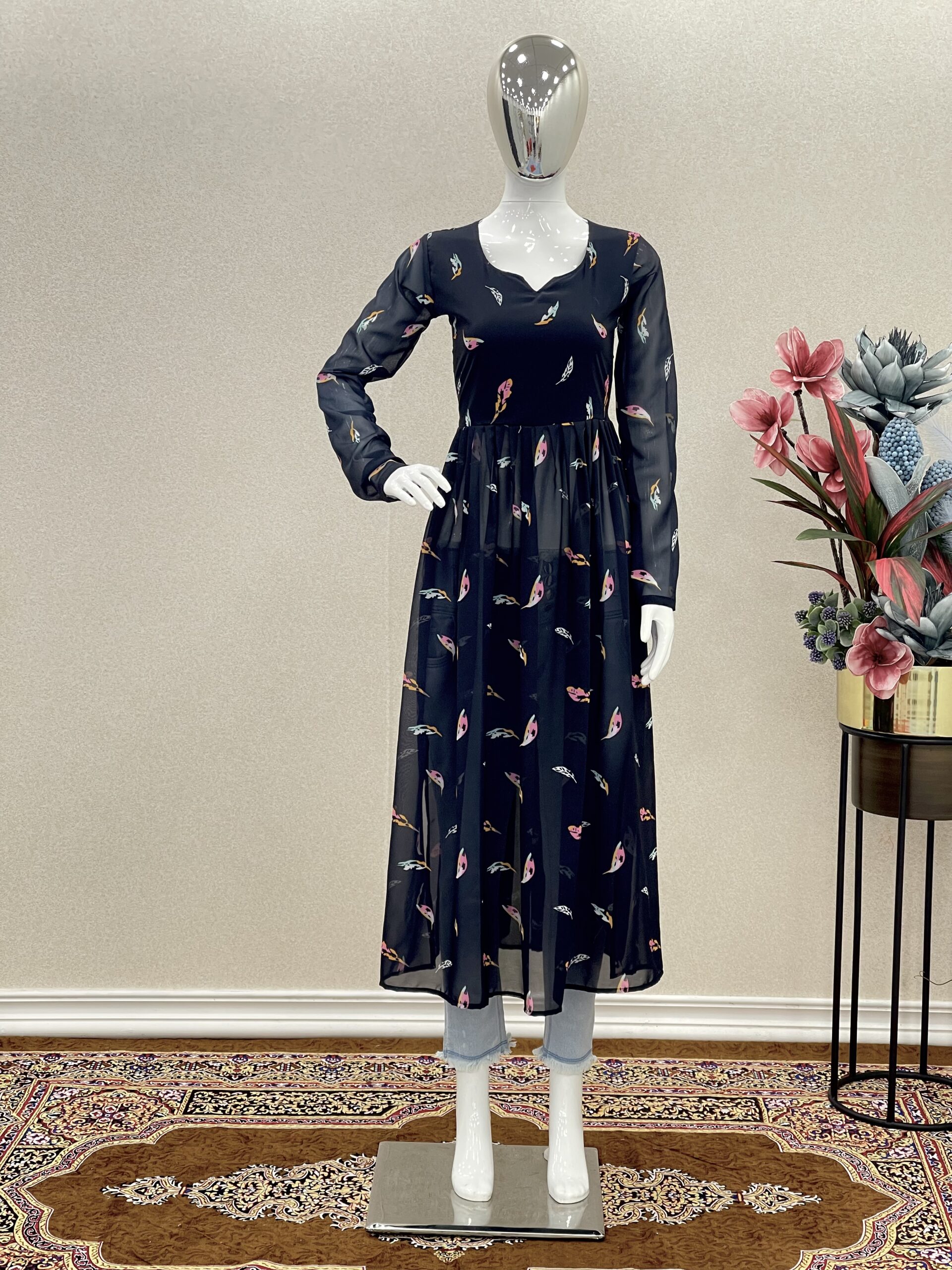 Printed Trendy Nayra Style Kurta - Image 4