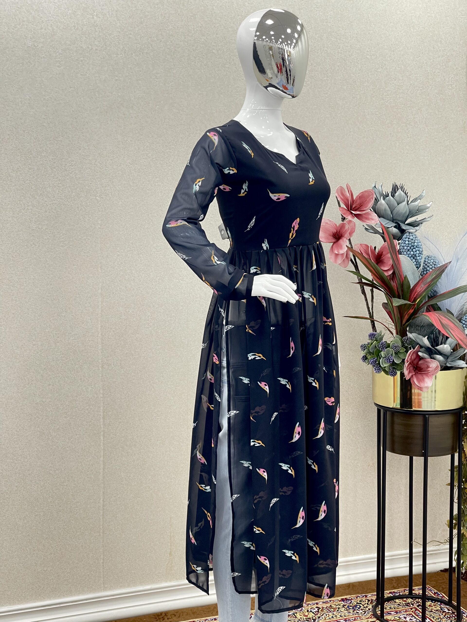 Printed Trendy Nayra Style Kurta - Image 3