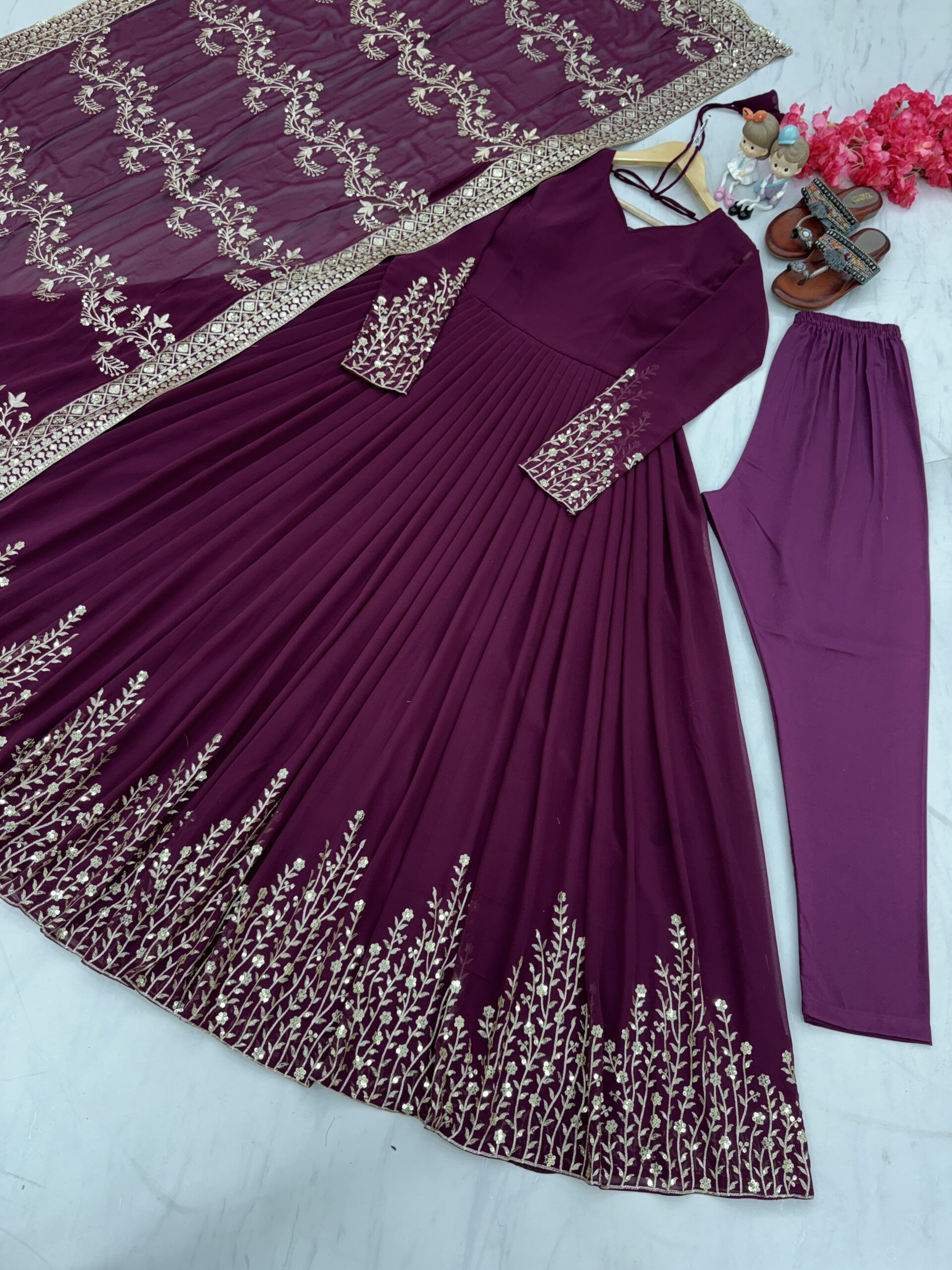 Gown , Dupatta & Bottom Set