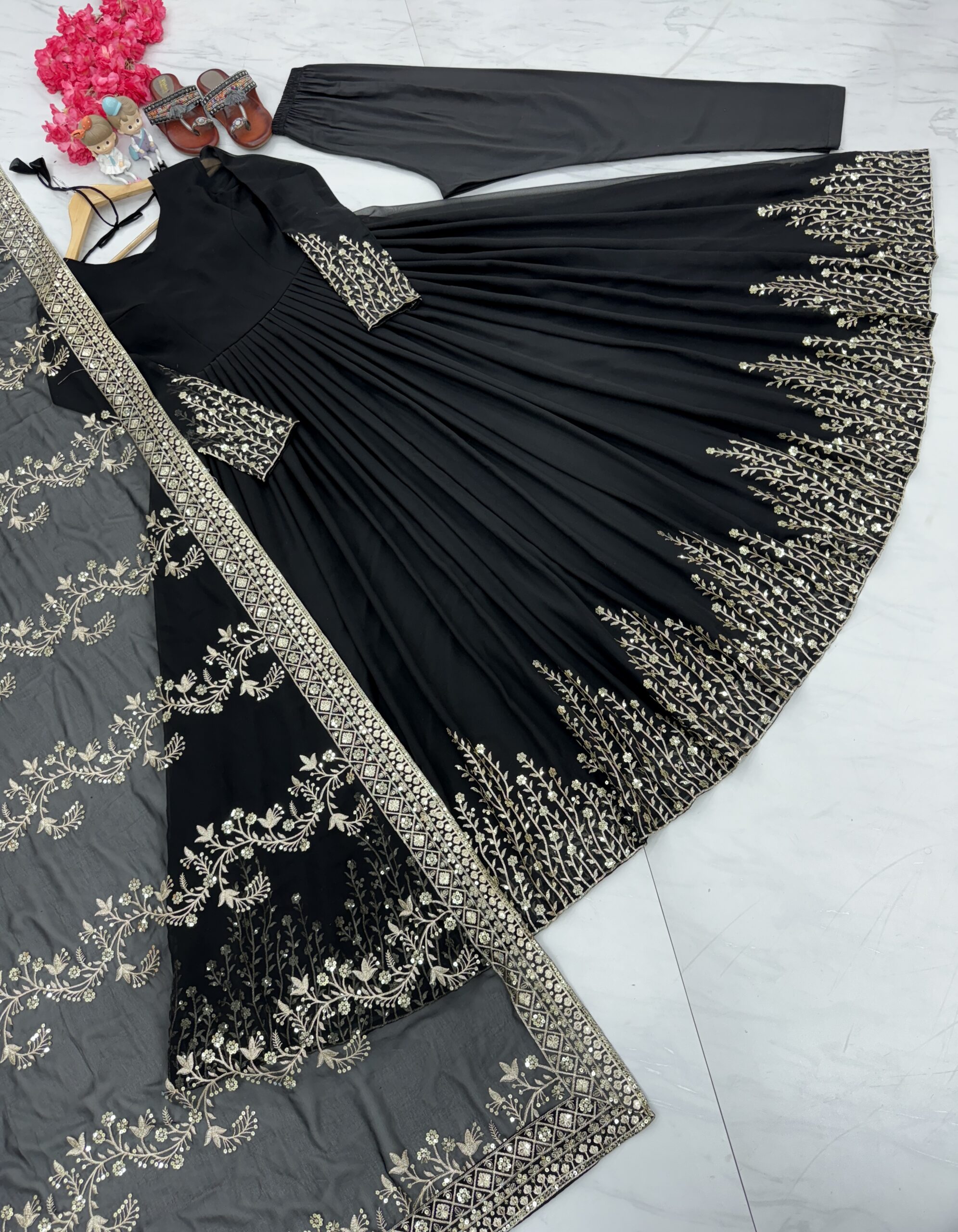 Gown , Dupatta & Bottom Set