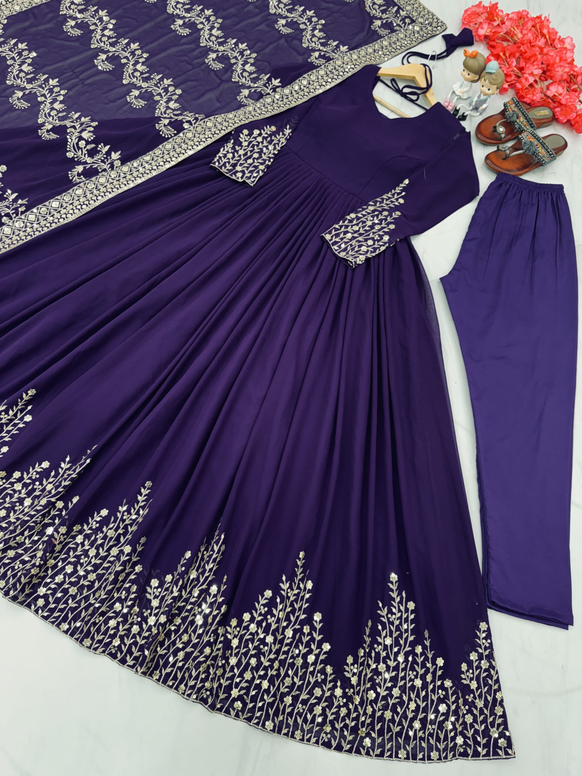 Gown , Dupatta & Bottom Set