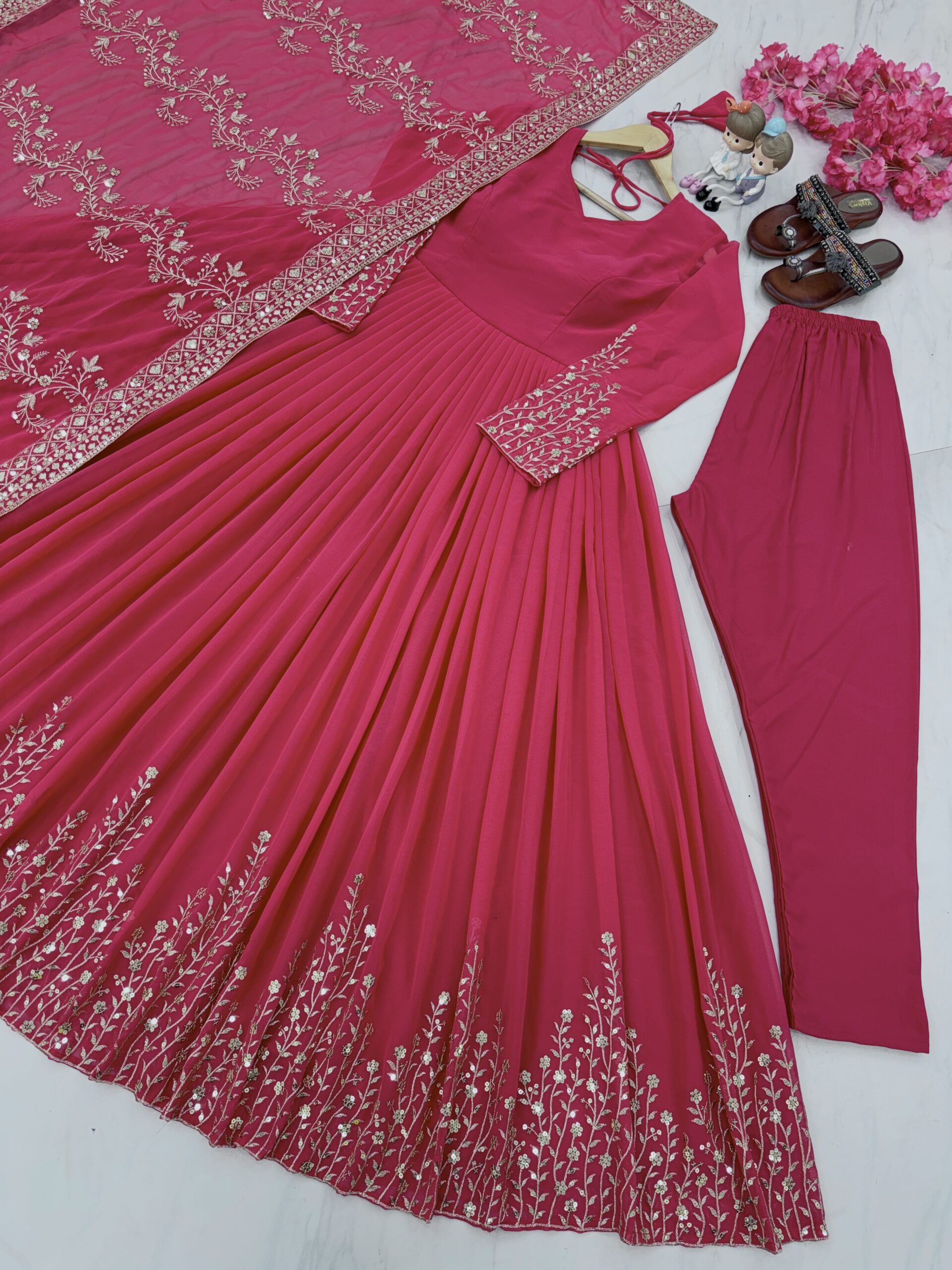 Gown , Dupatta & Bottom Set