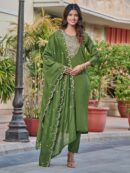 Chanderi Kurta With Pant And heavy embroidery Dupata Set