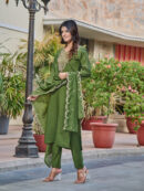 Chanderi Kurta With Pant And heavy embroidery Dupata Set