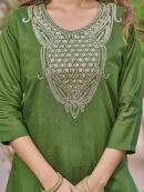 Chanderi Kurta With Pant And heavy embroidery Dupata Set
