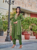 Chanderi Kurta With Pant And heavy embroidery Dupata Set