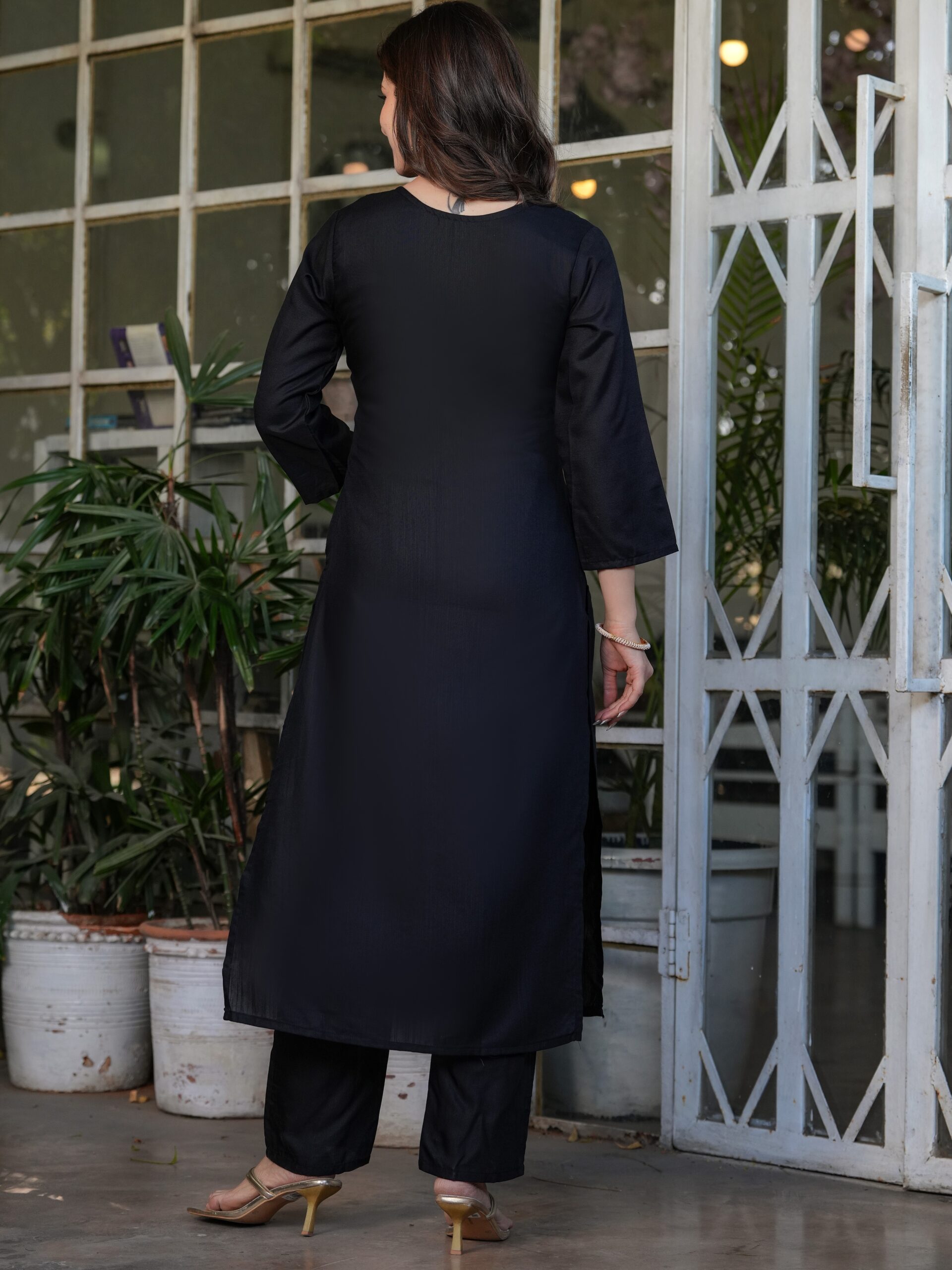 Viscose Rayon Embroidary Straight Kurta with Pant And Dupatta Set - Image 9