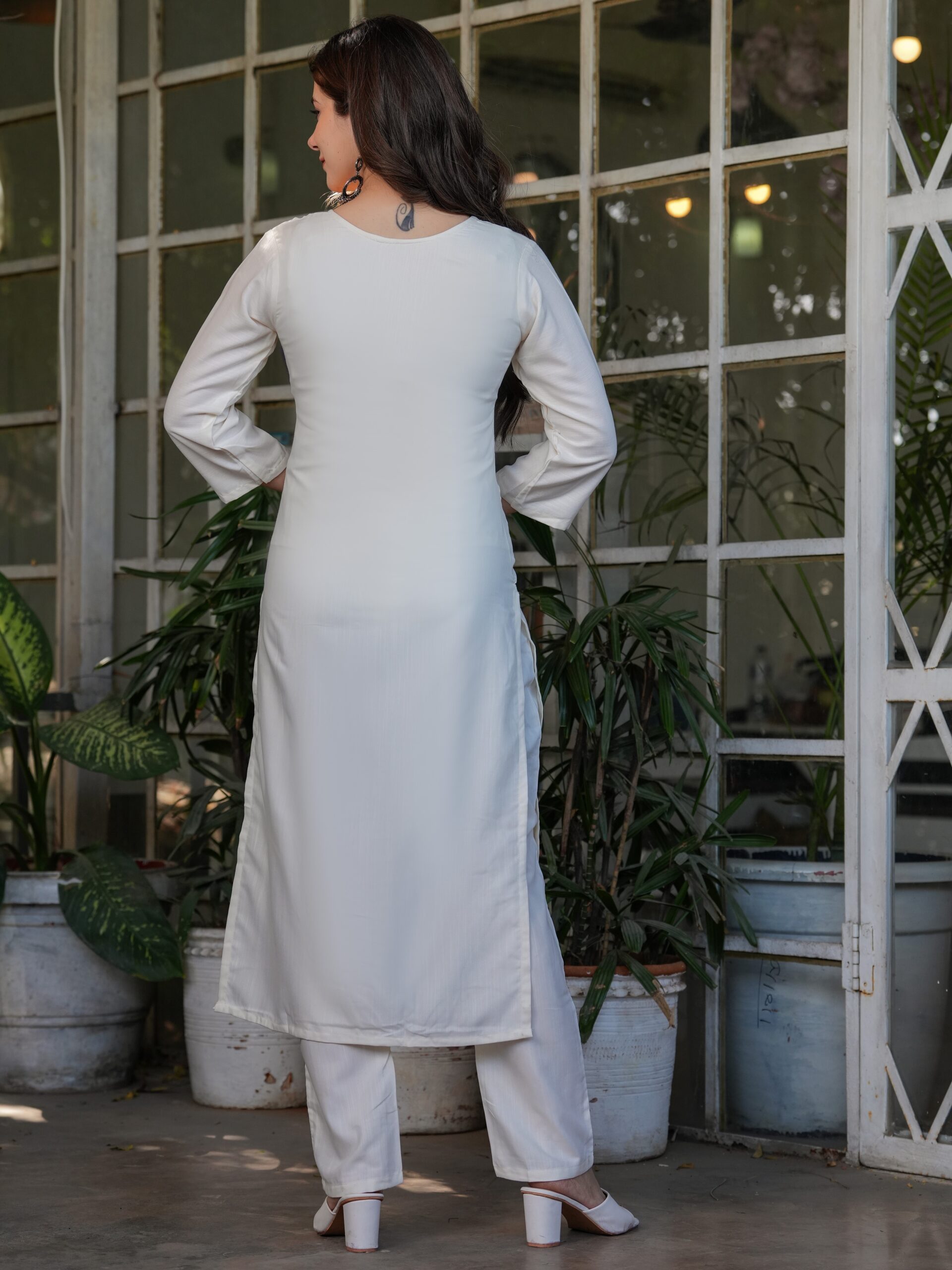 Viscose Rayon Embroidary Straight Kurta with Pant And Dupatta Set - Image 11
