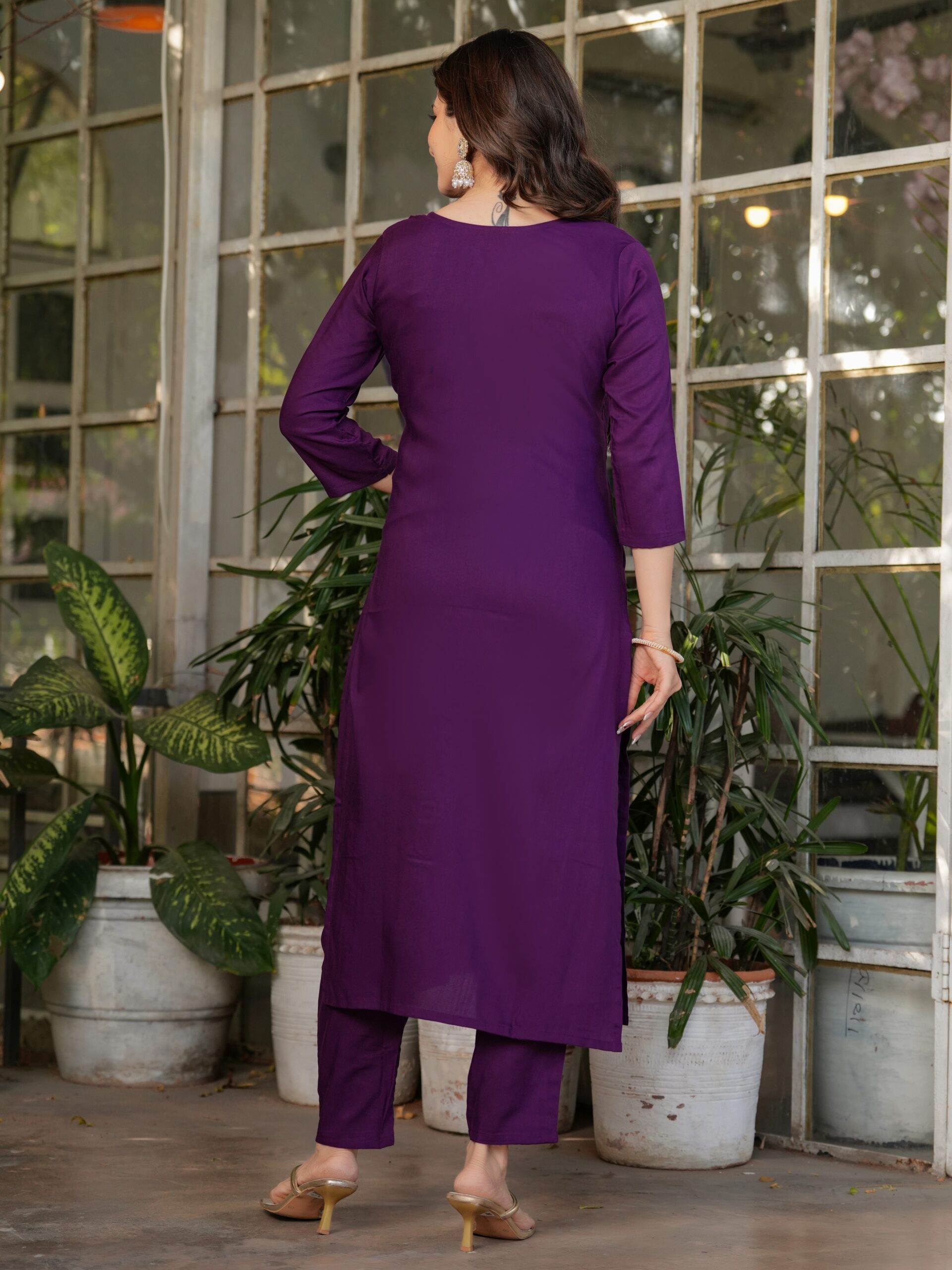 Viscose Rayon Embroidary Straight Kurta with Pant And Dupatta Set - Image 9