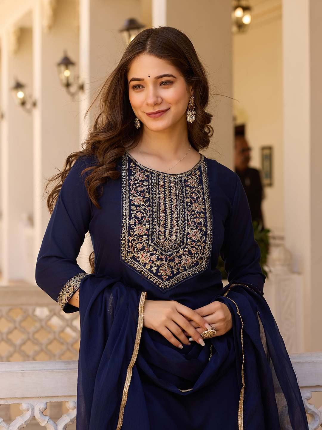 Rayon Kurti With Pant & Dupatta Set
