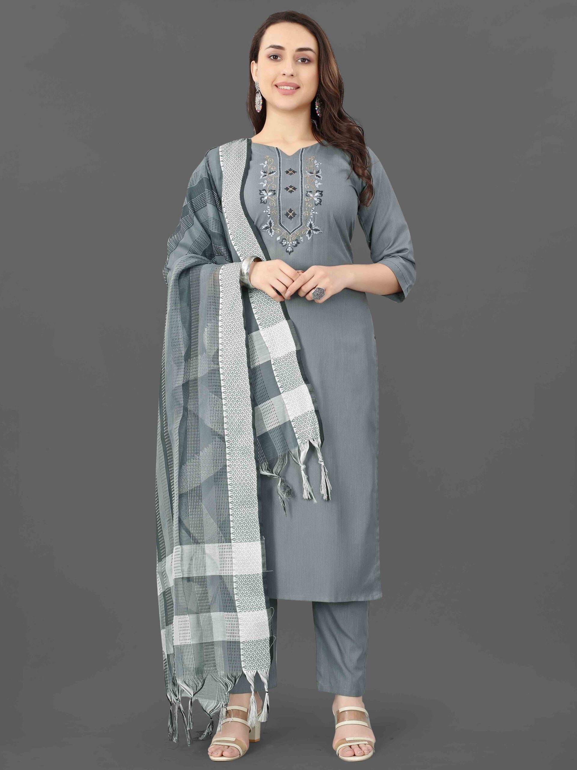 COTTOAN BLEND KURTI WITH PANT & DUPATTA - Image 6