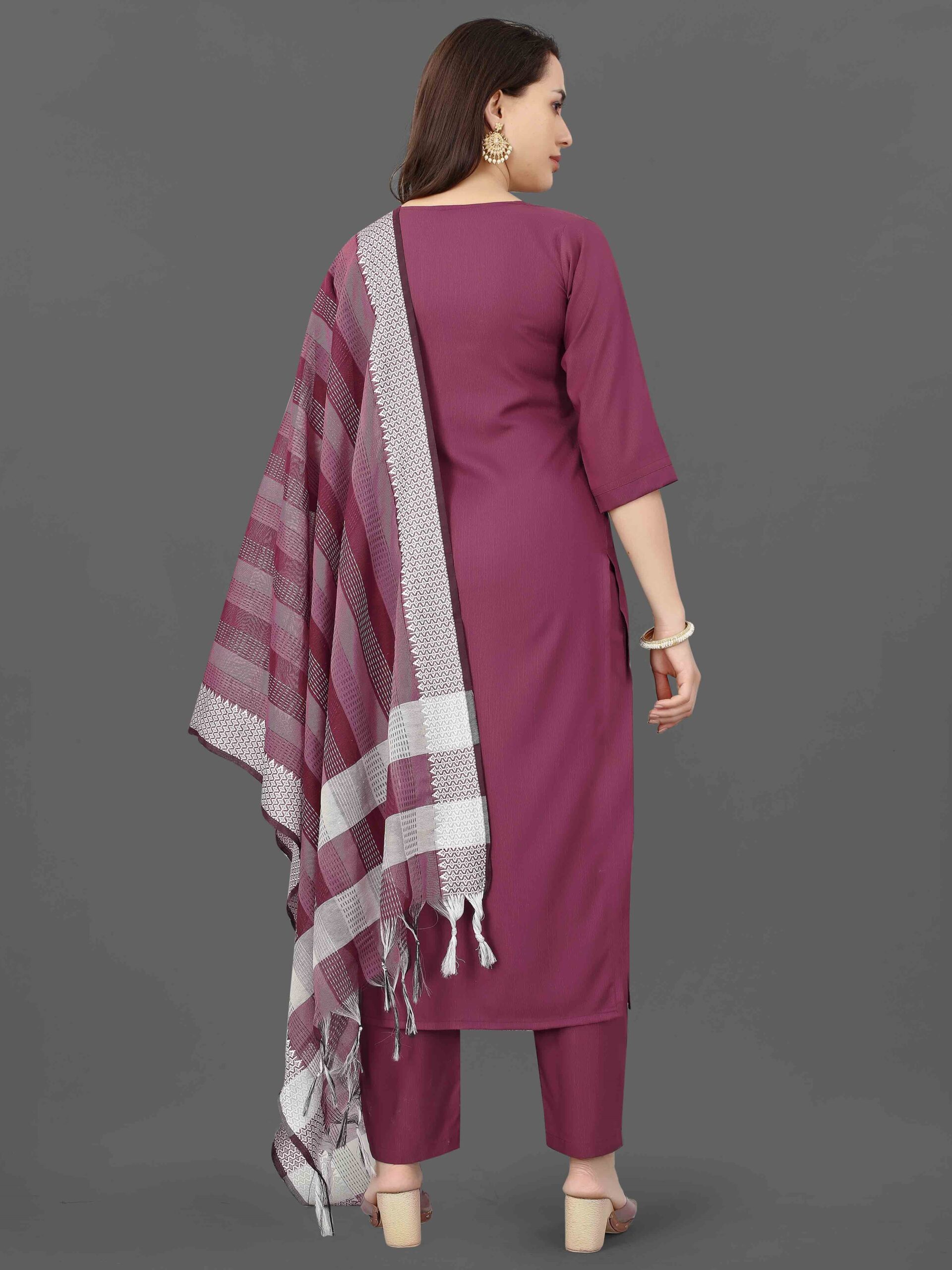 COTTOAN BLEND KURTI WITH PANT & DUPATTA - Image 5