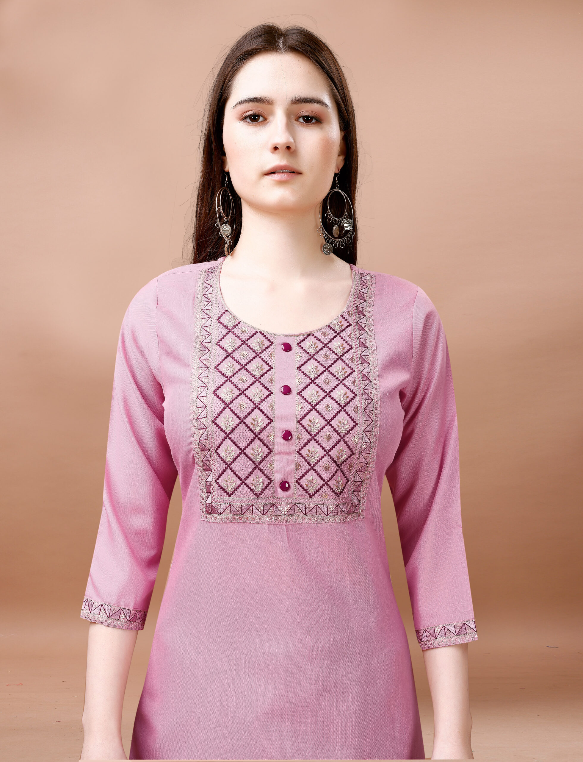 Kurti With Pant And Dupatta Set